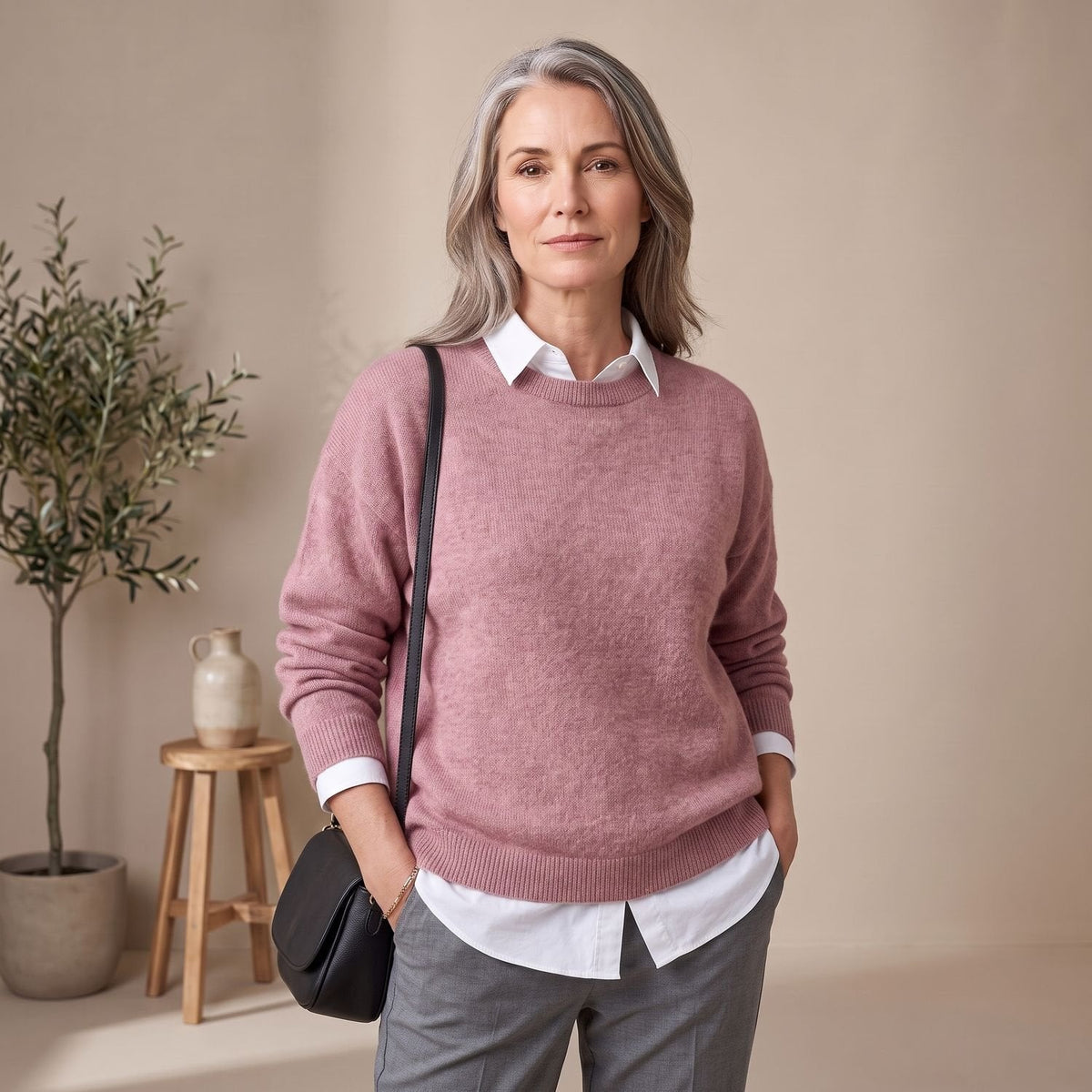 Scarlett | Women's Oversized Crew-Neck Knit Pullover Sweater