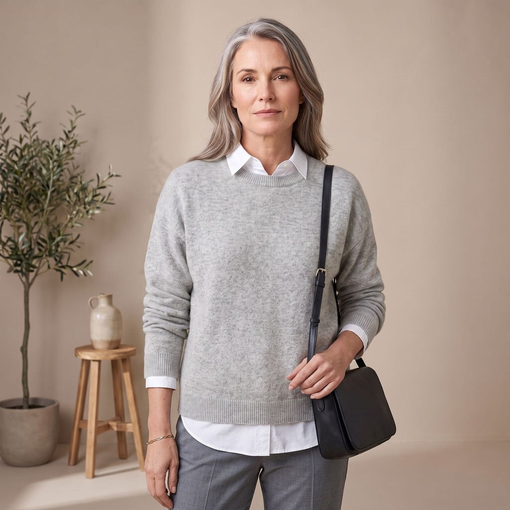 Scarlett | Women's Oversized Crew-Neck Knit Pullover Sweater