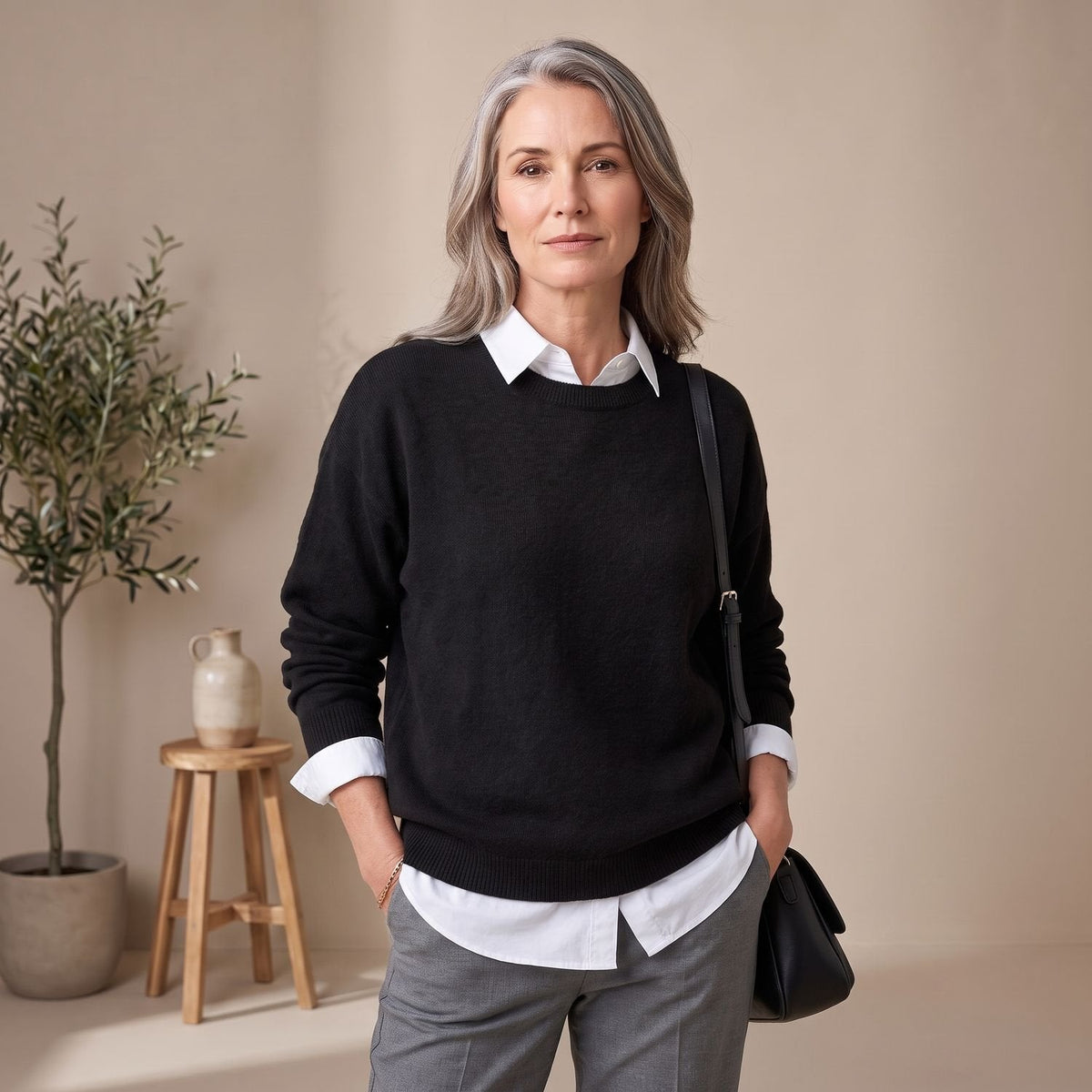Scarlett | Women's Oversized Crew-Neck Knit Pullover Sweater