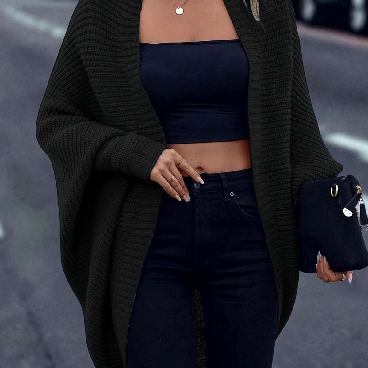 Camila | Women's Oversized Longline Open-Front Knit Cardigan