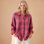 Luna | Women's Oversized Plaid Knit Button-Down Cardigan