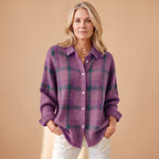 Luna | Women's Oversized Plaid Knit Button-Down Cardigan