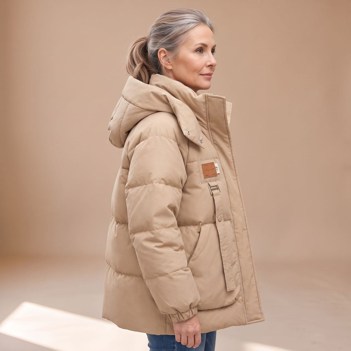Evelyn | Women's Oversized Quilted Jacket Hooded Water-Resistant Puffer Coat