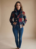 Sophia | Women's Plaid Double-Button Cropped Winter Coat Jacket