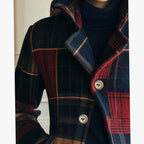 Sophia | Women's Plaid Double-Button Cropped Winter Coat Jacket