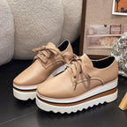 Grace | Women's Platform Oxford Shoes Lace Up Wedge Sneakers