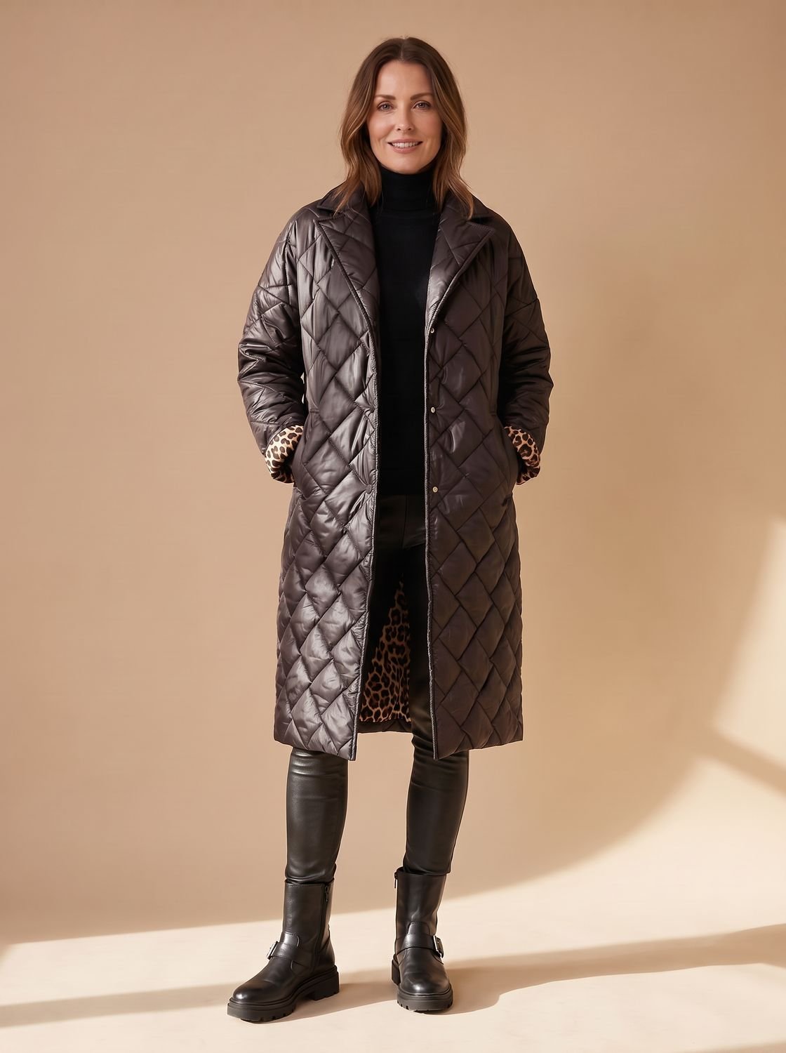 Mia | Women's Quilted Diamond-Stitch Mid-Length Winter Coat