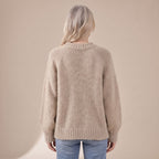 Luna | Women's Relaxed-Fit Fluffy Knit Crew Neck Raglan Sweater