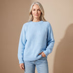 Luna | Women's Relaxed-Fit Fluffy Knit Crew Neck Raglan Sweater