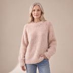 Luna | Women's Relaxed-Fit Fluffy Knit Crew Neck Raglan Sweater