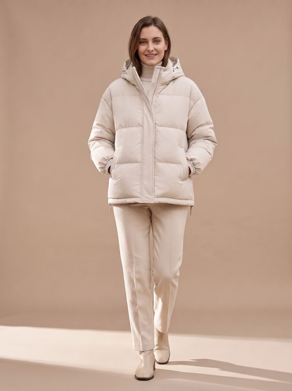 Aria | Women's Relaxed-Fit Hooded Puffer Jacket Drop-Shoulder Winter Coat