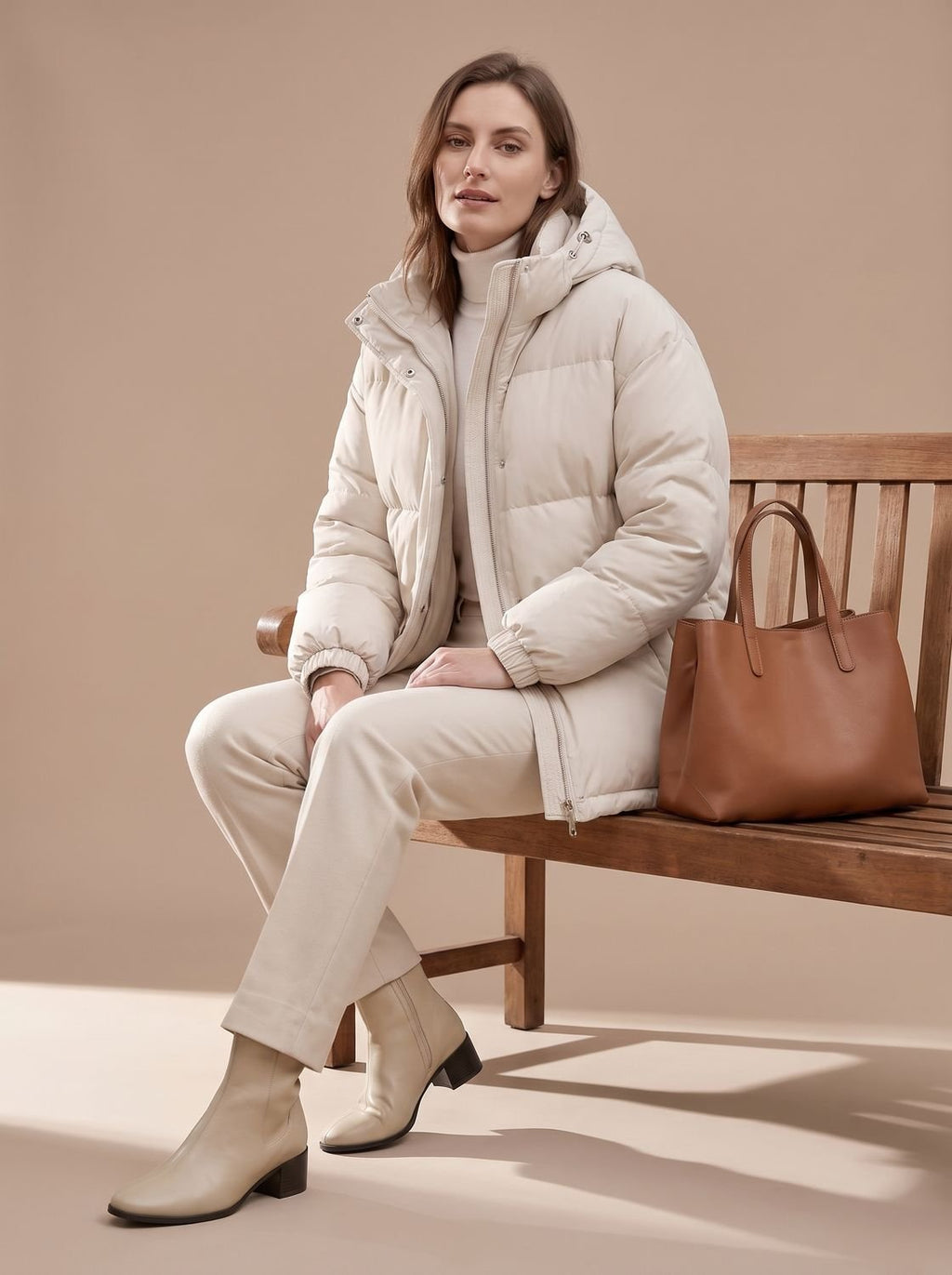 Aria | Women's Relaxed-Fit Hooded Puffer Jacket Drop-Shoulder Winter Coat