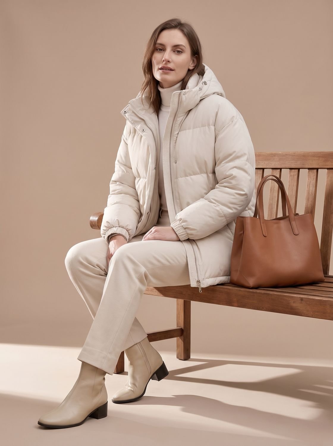 Aria | Women's Relaxed-Fit Hooded Puffer Jacket Drop-Shoulder Winter Coat