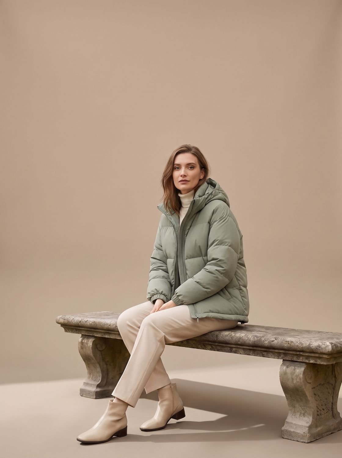 Aria | Women's Relaxed-Fit Hooded Puffer Jacket Drop-Shoulder Winter Coat