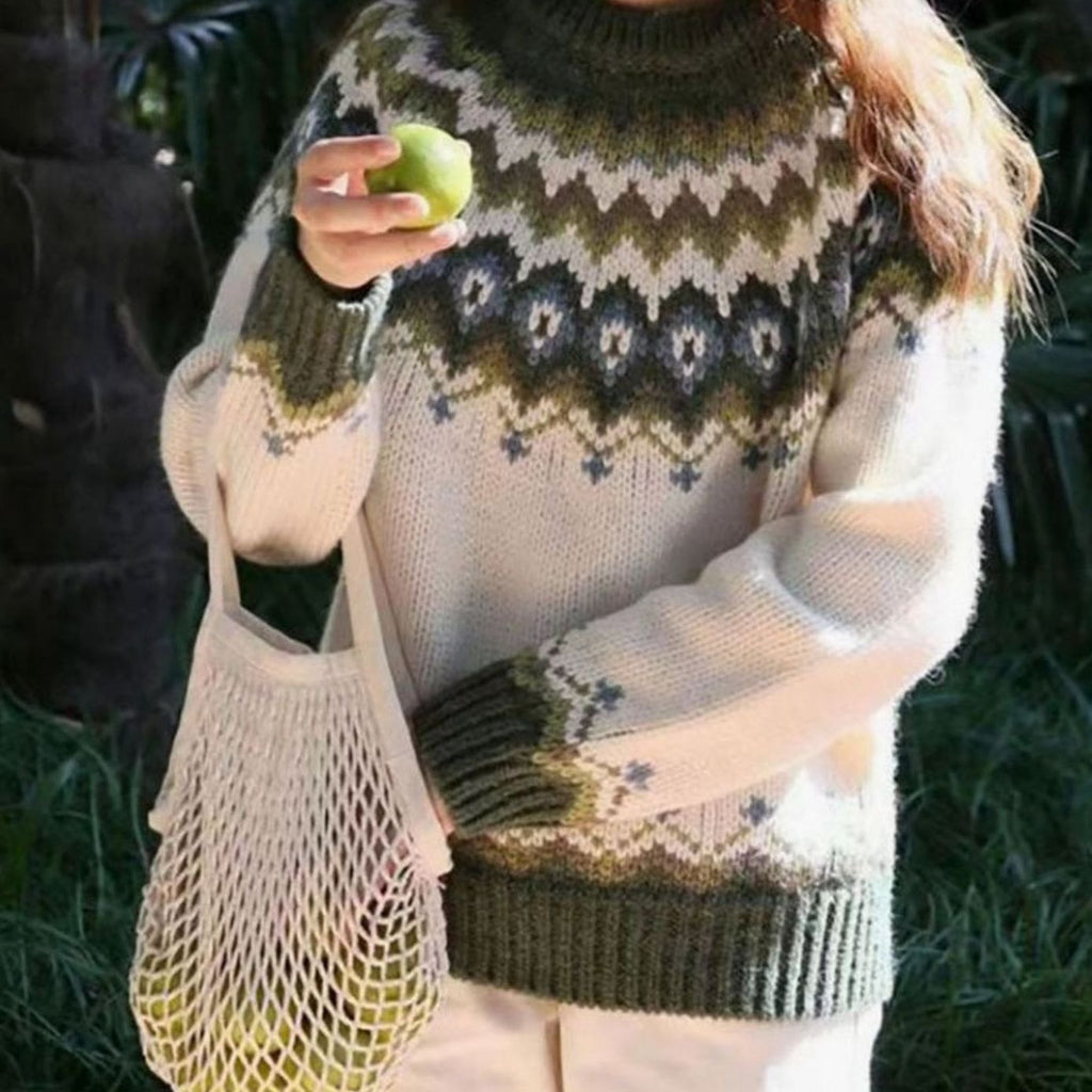 Madison | Women's Relaxed-Fit Nordic Fair Isle Pattern Sweater