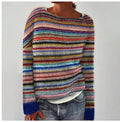 Aria | Women's Retro Striped Relaxed-Fit Knit Sweater