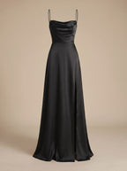 Charlotte | Women's Satin Cowl-Neck Sleeveless Maxi Dress High Slit