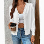 Madison | Women's Scalloped-Edge Button-Front Knit Cardigan