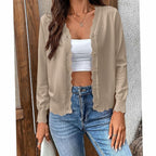 Madison | Women's Scalloped-Edge Button-Front Knit Cardigan