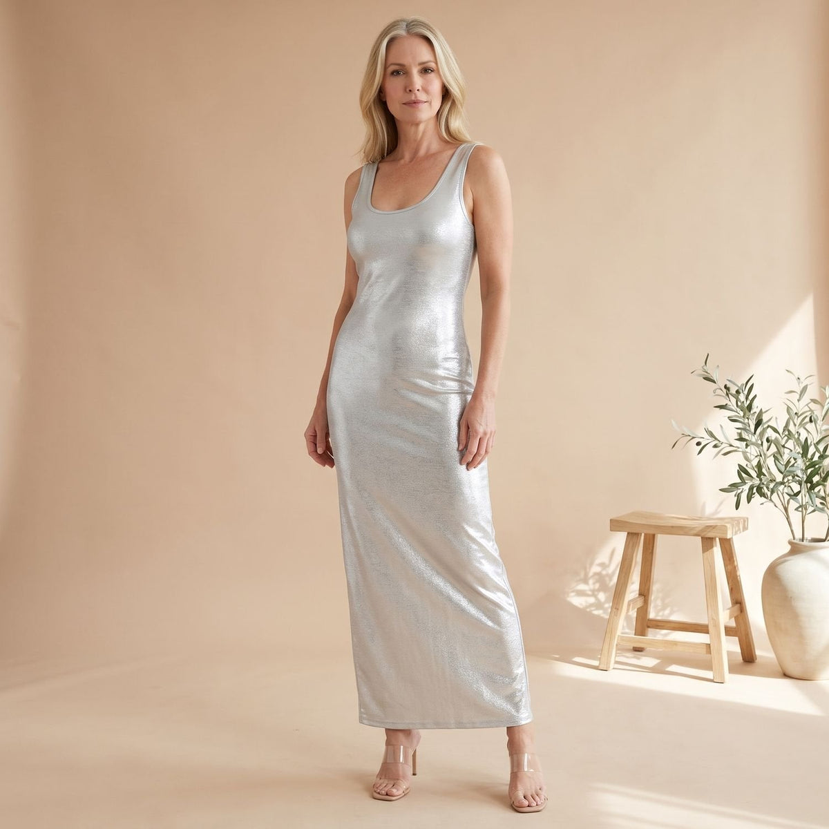 Evelyn | Women's Scoop-Neck Bandage Maxi Dress Figure-Sculpting Evening Gown