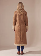 Camila | Women's Shearling-Lined Long Button-Front Faux Fur Coat