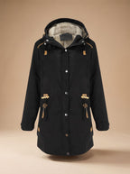 Madison | Women's Sherpa-Lined Hooded Parka Coat Adjustable-Waist