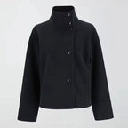 Emma | Women's Short Wool-Blend Button-Up High-Collar Winter Coat