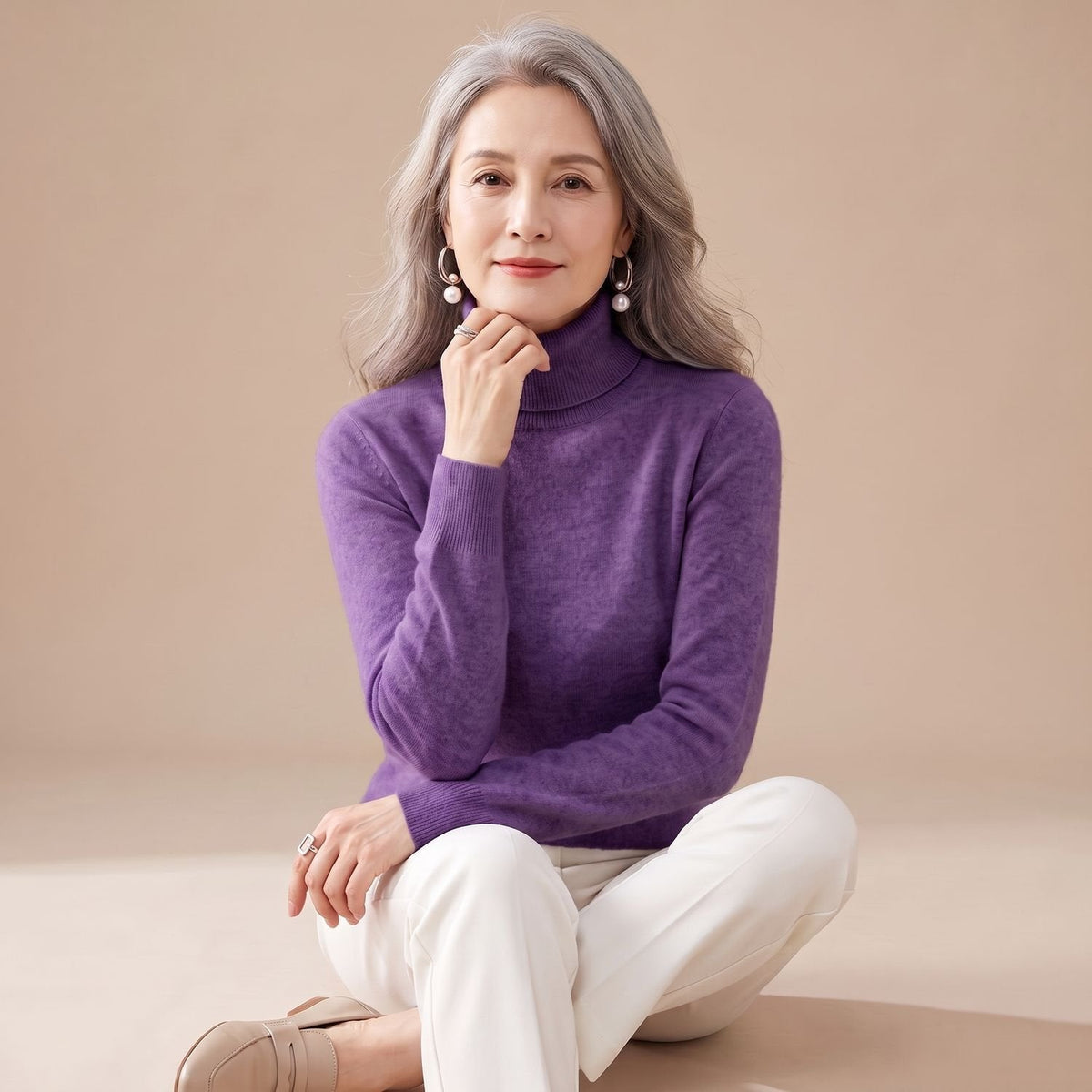 Eleanor | Women's Slim-Fit Cashmere Turtleneck Sweater