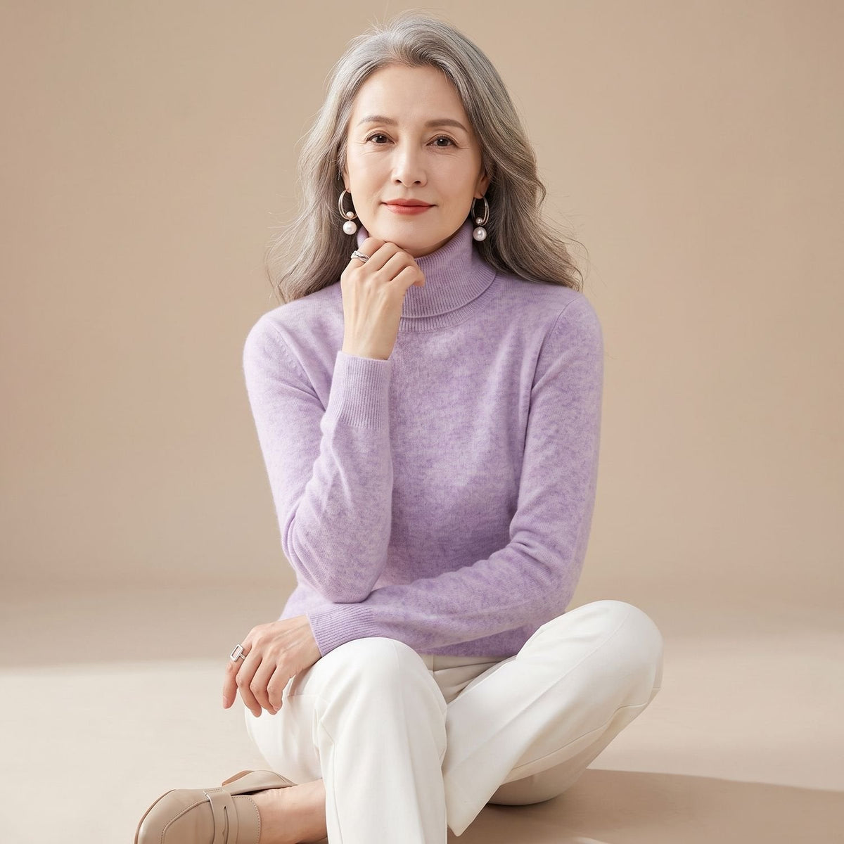 Eleanor | Women's Slim-Fit Cashmere Turtleneck Sweater