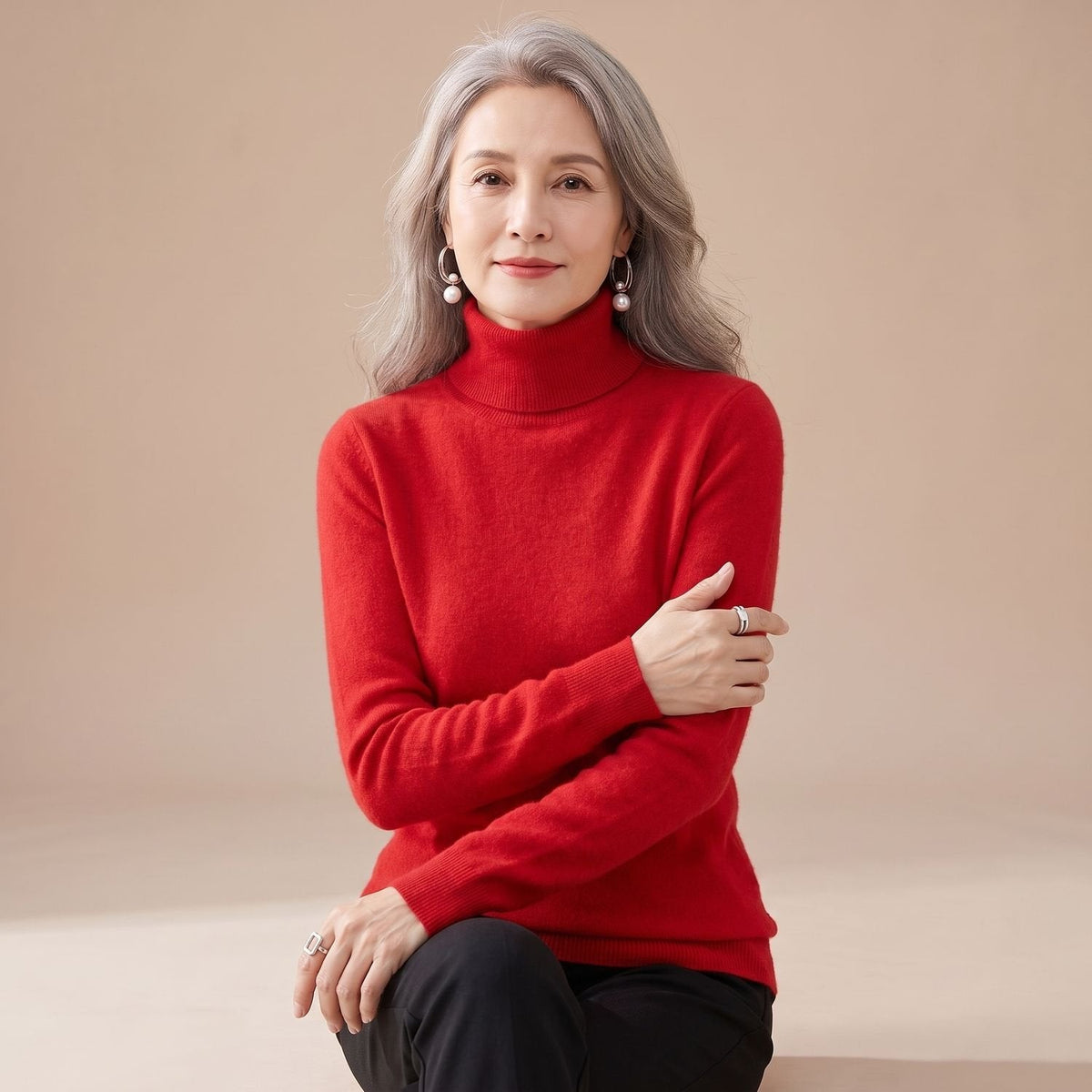 Eleanor | Women's Slim-Fit Cashmere Turtleneck Sweater