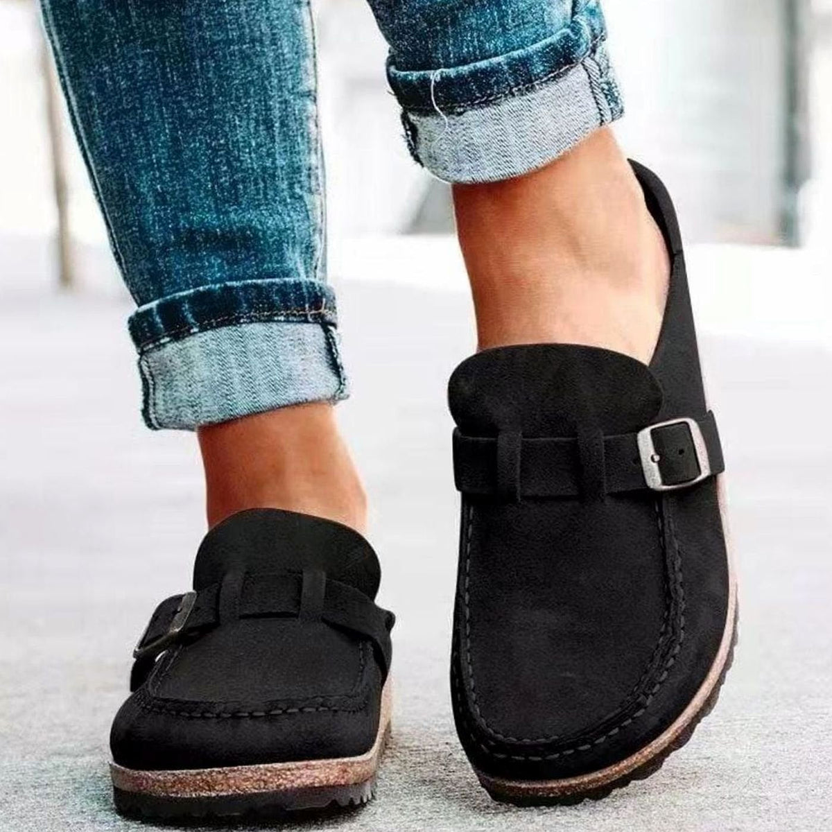Madison | Women's Suede Buckle Slip-On Loafers