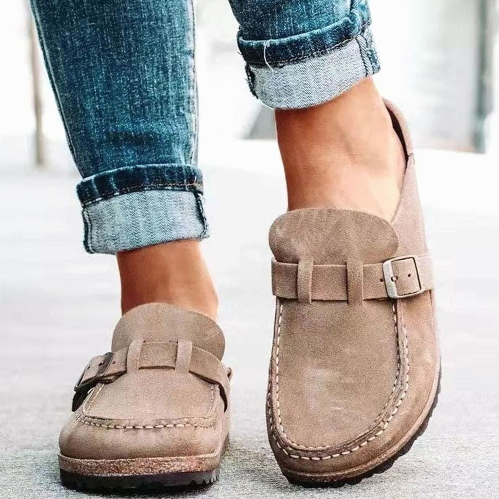 Madison | Women's Suede Buckle Slip-On Loafers