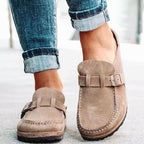 Madison | Women's Suede Buckle Slip-On Loafers