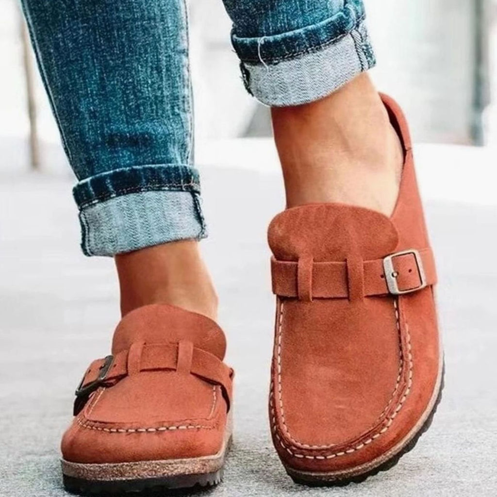Madison | Women's Suede Buckle Slip-On Loafers