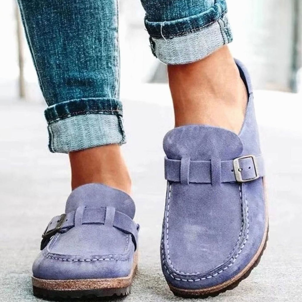 Madison | Women's Suede Buckle Slip-On Loafers