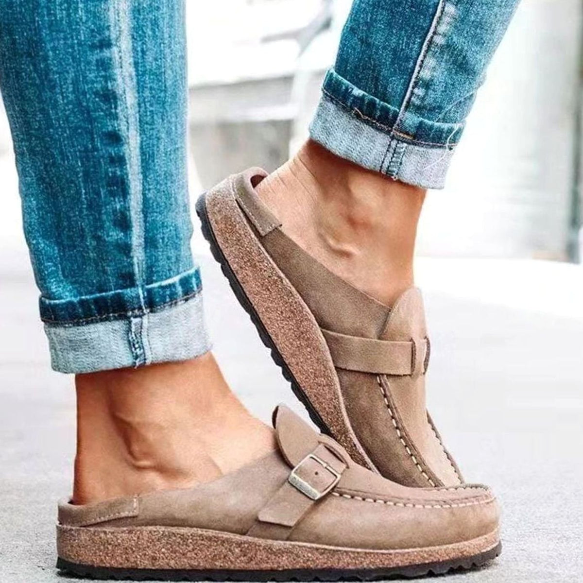 Madison | Women's Suede Buckle Slip-On Loafers