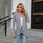 Isabella | Women's Textured Open-Front Long-Sleeve Cardigan