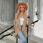 Isabella | Women's Textured Open-Front Long-Sleeve Cardigan