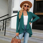Isabella | Women's Textured Open-Front Long-Sleeve Cardigan