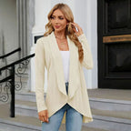 Isabella | Women's Textured Open-Front Long-Sleeve Cardigan