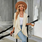 Isabella | Women's Textured Open-Front Long-Sleeve Cardigan