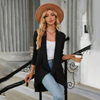 Isabella | Women's Textured Open-Front Long-Sleeve Cardigan