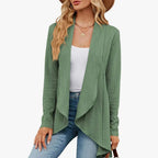 Isabella | Women's Textured Open-Front Long-Sleeve Cardigan