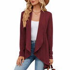 Isabella | Women's Textured Open-Front Long-Sleeve Cardigan