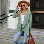 Isabella | Women's Textured Open-Front Long-Sleeve Cardigan