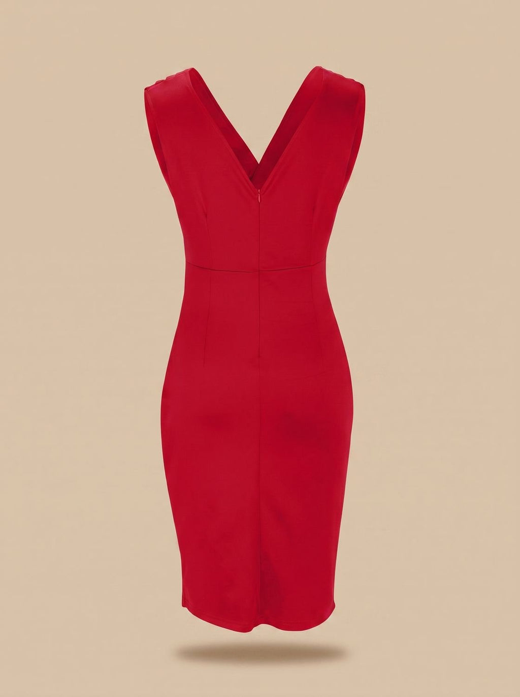 Victoria | Women's V-Neck Ruched Bodycon Midi Dress Side Slit