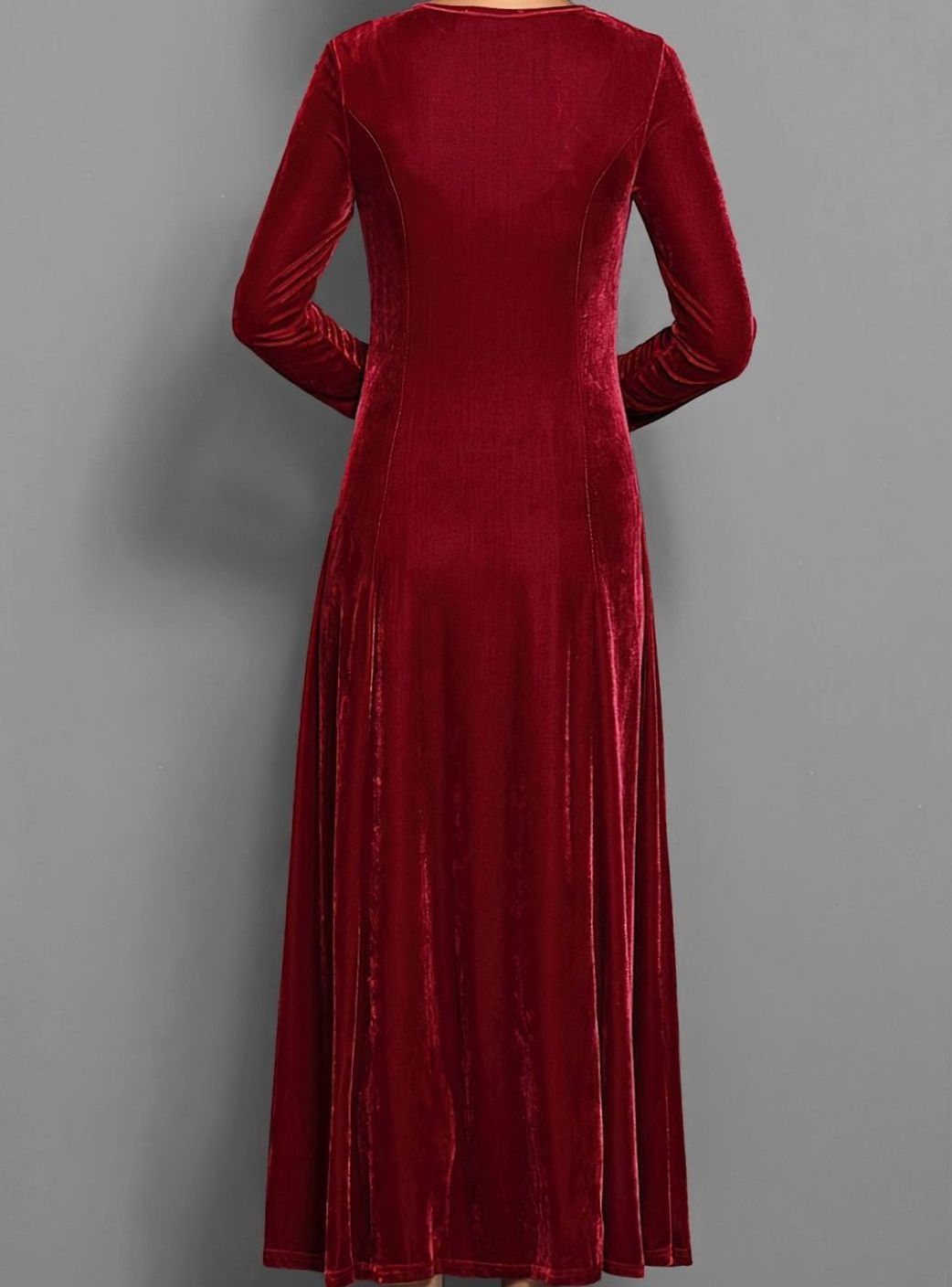 Emma | Women's Velvet Long Sleeve Formal Party Dress Maxi A-Line