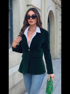 Charlotte | Women's Velvet Single-Breasted Blazer Vest Jacket