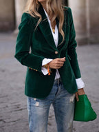 Charlotte | Women's Velvet Single-Breasted Blazer Vest Jacket