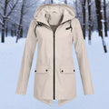 Layla | Women's Waterproof Hooded Rain Jacket Zip-Up Longline